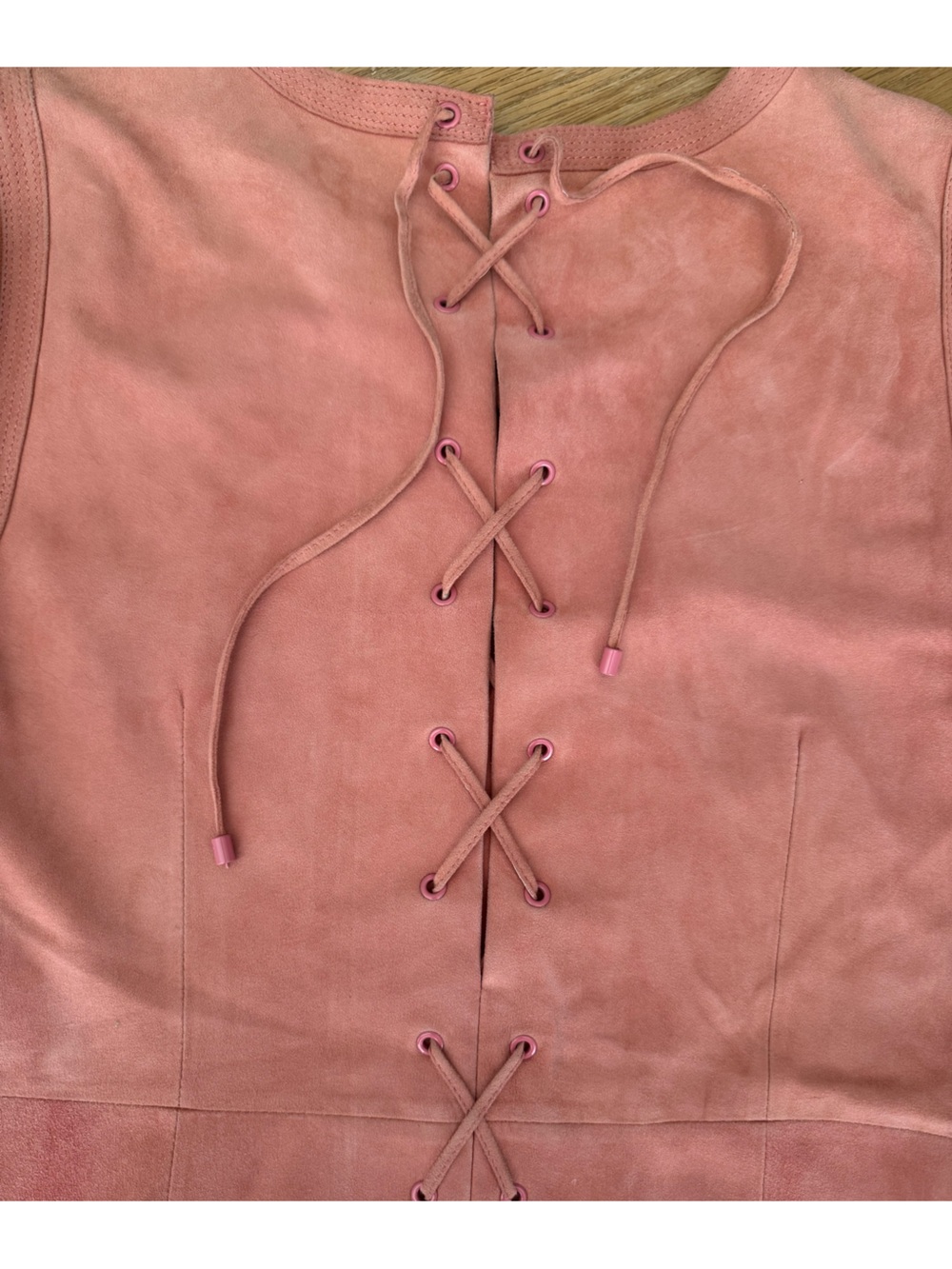 J. Crew Collection Lace-up Back Suede Dress Pink Sz 4 - Picture 13 of 14